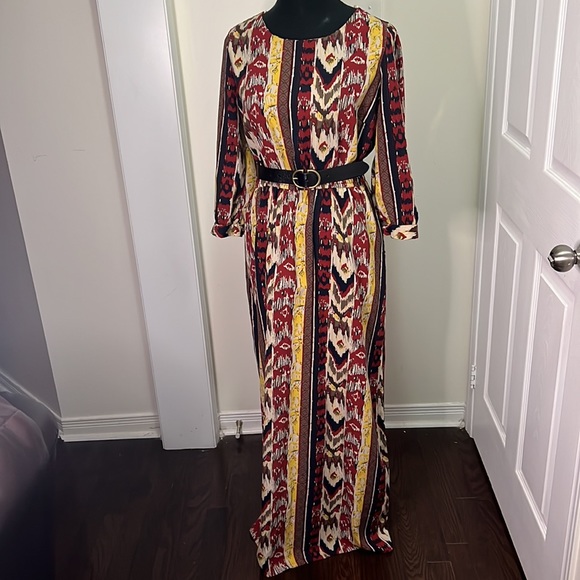 Forever21 Boho 3/4 Sleeve Maxi Dress Size Large - Picture 13 of 13